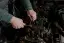 Mechanic's hands working a wrench on an engine valve train